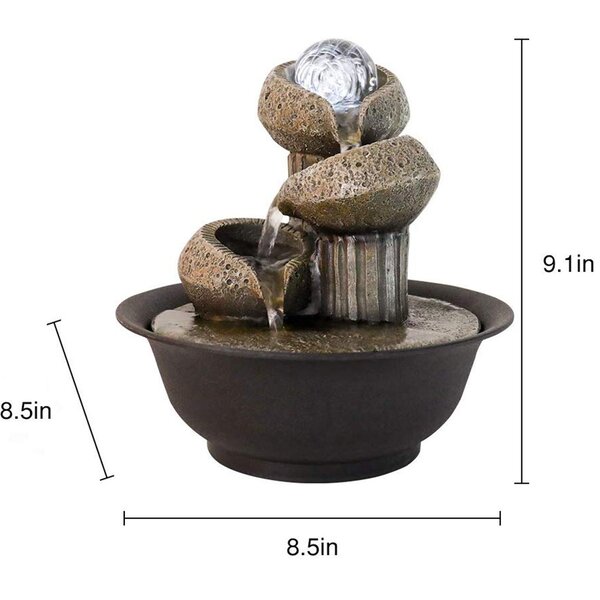 resin water fountain with light